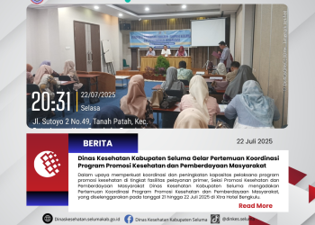 DINAS KESEHATAN KABUPATEN SELUMA GELAR PERTEMUAN KOORDINASI PROGRAM PROMOSI KESEHATAN DAN PEMBERDAYAAN MASYARAKAT