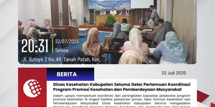 DINAS KESEHATAN KABUPATEN SELUMA GELAR PERTEMUAN KOORDINASI PROGRAM PROMOSI KESEHATAN DAN PEMBERDAYAAN MASYARAKAT