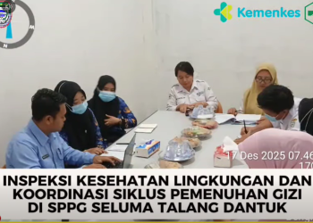 DINKES SELUMA LAKUKAN INSPEKSI KESEHATAN LINGKUNGAN DAN KOORDINASI PEMENUHAN GIZI DI SPPG TALANG DANTUK